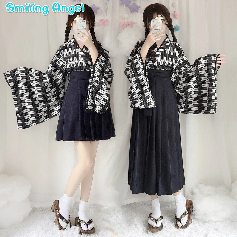 Черное японское кимоно юбка для девочек аниме косплей джиу джитсу игра костюм