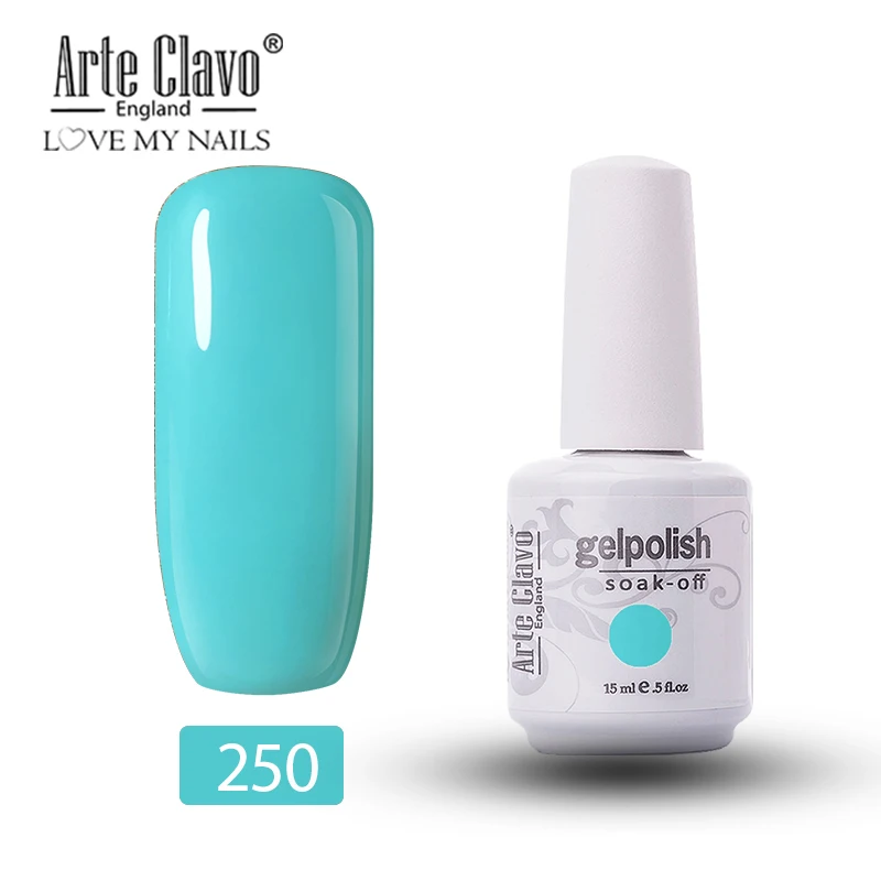 250 Arte Clavo Soak Off УФ-гель для ногтей 15 мл серый темный цвет Гель-лак для нейл-арта лак для ногтей гель лак Lucky Gel Nails - Цвет: 250
