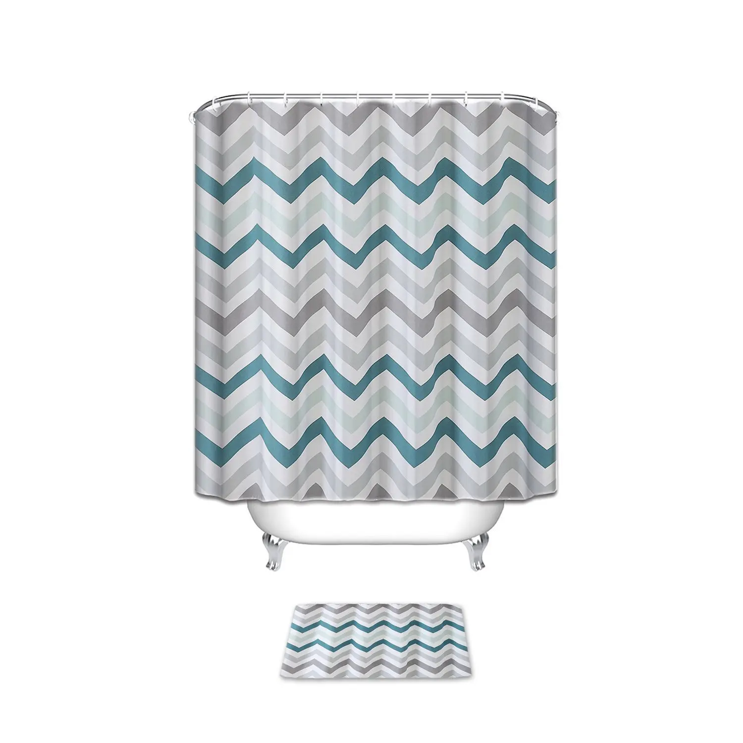 Ткань шеврон занавеска для душа разные цвета набор ванной с коврики коврик