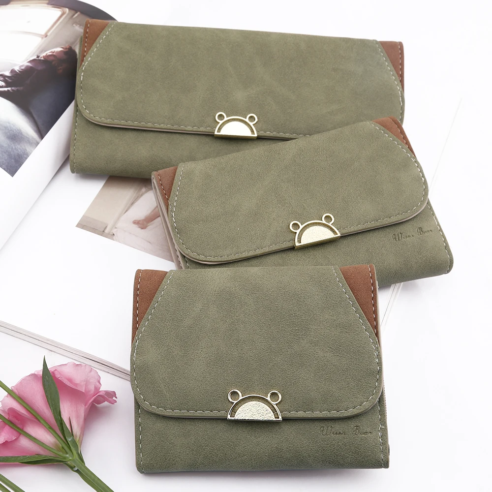 Модные женские кошельки кожаные дизайнерские и бумажники с кошкой маленькие для