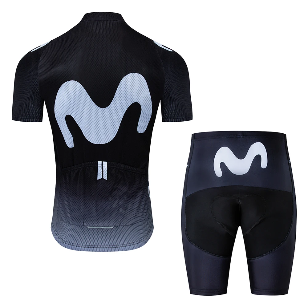 

2019 New M Team Short Sleeves Breathable Cycling Jerseys Bib Set Quick Dry Bike Clothing Ropa Maillot Ciclismo with 9D GEL