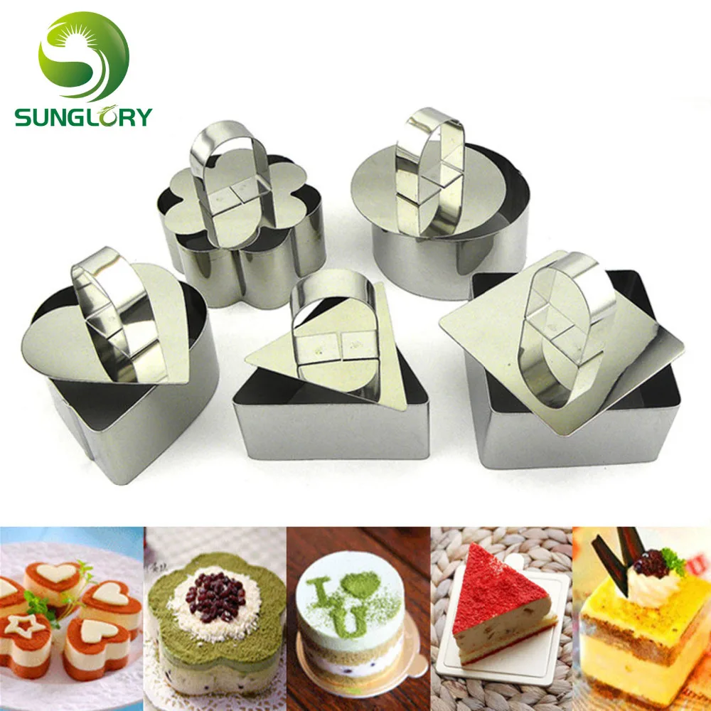 5 шт. форма для выпечки круглых сердец квадратных цветов | Дом и сад