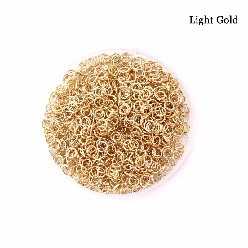 light gold 100 грамм, 4 мм, 5 мм, 6 мм, 7 мм, 8 мм, розовое золото, круглые железные кольца с одной петлей, аксессуары для изготовления ювелирных изделий, разъем - Цвет: light gold