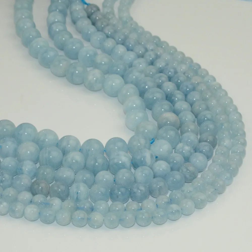 AB качественные натуральные аквамариновые круглые бусины 6 мм 8 10 12 мм|beads 6mm|beads