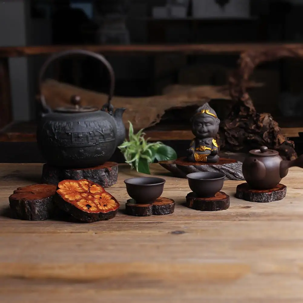 Натуральный Деревянный подстаканник с бабочками подставки для чая кофе кружки