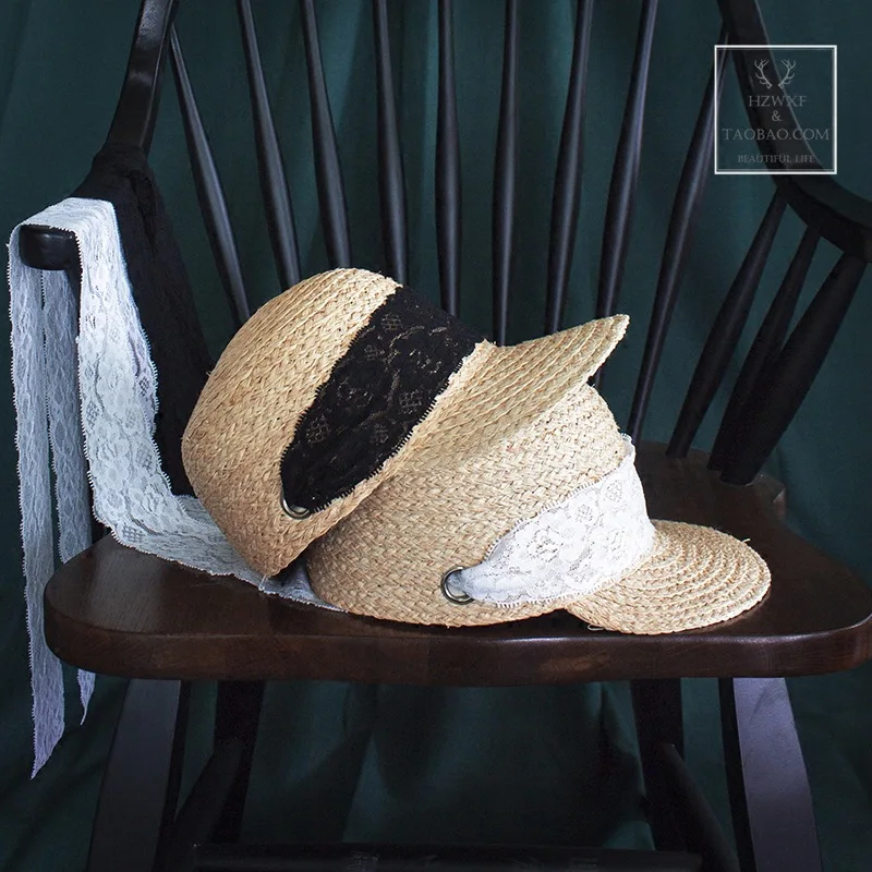 Дорожная кружевная соломенная шляпа для конной езды Корейская женская летняя