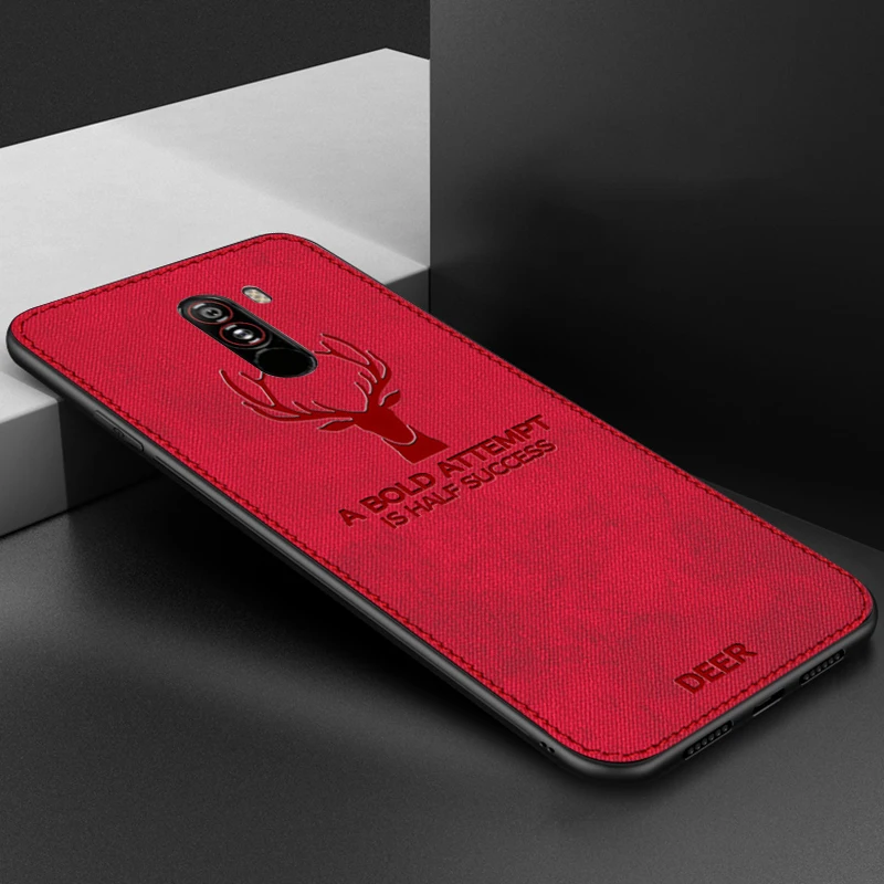 Тканевый чехол с оленем для Xiao mi Red mi K20 Pro 7 Note 7 6 Pro 5A 5 Plus 6A Pocophone F1 mi 9 SE 8 mi 5X A1 A2 Lite Ультратонкий чехол - Цвет: Красный