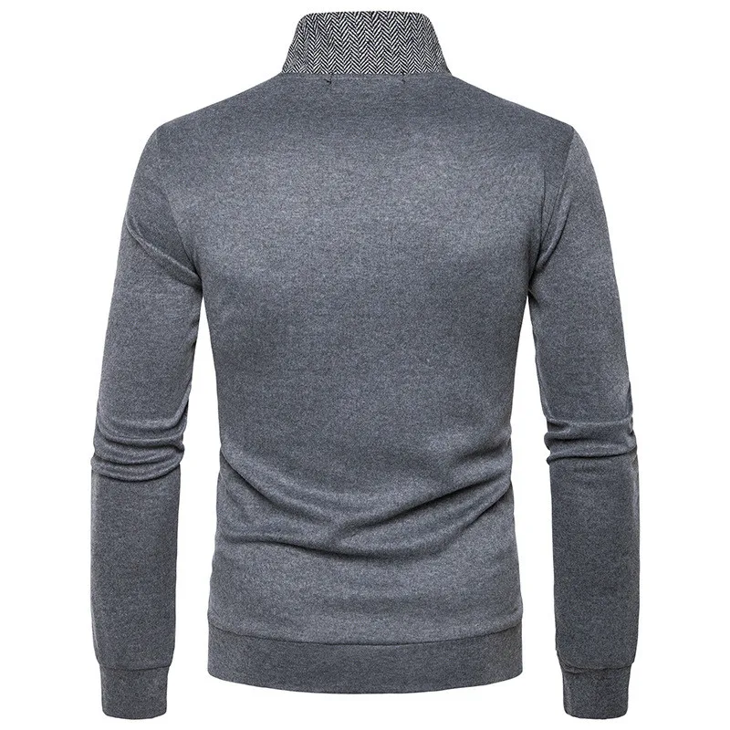 Men's Sweater 2019 New Male Brand Casual Jersey Long Mens Cardigan Fake Two Piece Slim Fit Dark Gray Homme Sweaters Men Knitwear |