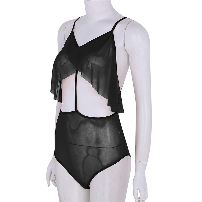Для женщин пикантные нижнее белье, комбинация сетки See Through Sheer выдалбливают бюст и спинки эротический купальник боди комбинезон ночное белье