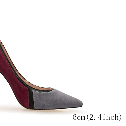 Gray 6cm Ультра Туфли-лодочки модельные туфли из натуральной кожи Большие размеры 12-44 женские разноцветные туфли на очень высоком каблуке 8 см с острым носком - Цвет: Gray 6cm