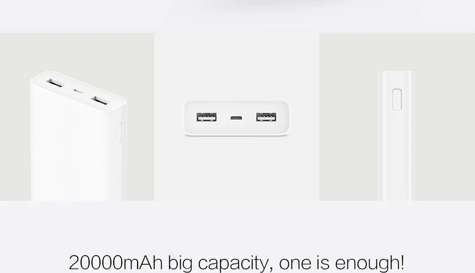 Xiao mi power Bank 2C 20000 мАч двойное USB портативное зарядное устройство Поддержка QC3.0 mi внешний аккумулятор для мобильных телефонов дистанционное управление