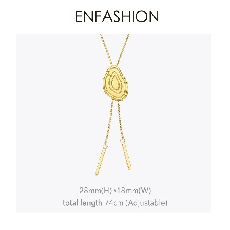 Женское Ожерелье чокер Enfashion золотистое длинное ожерелье из нержавеющей стали с