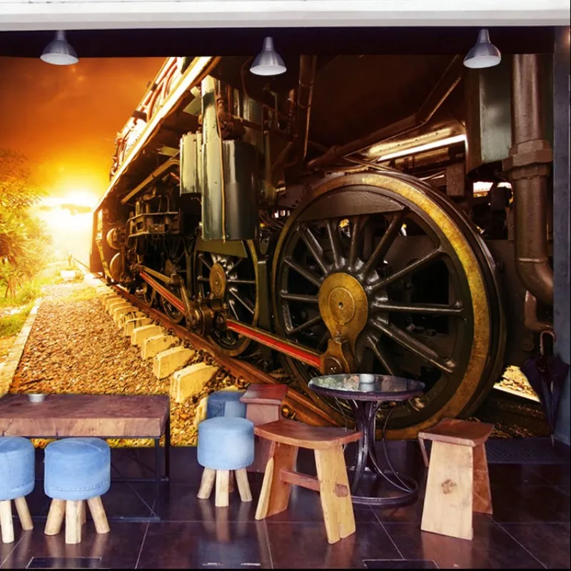 Дропшиппинг Коломак ретро обои новые персонализированные нетканые поезд на