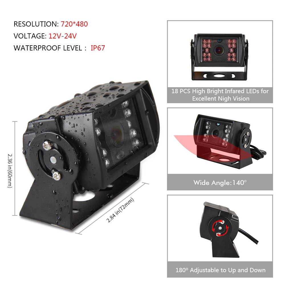 7 &quotпроводной беспроводной автомобильный монитор TFT LCD заднего вида система