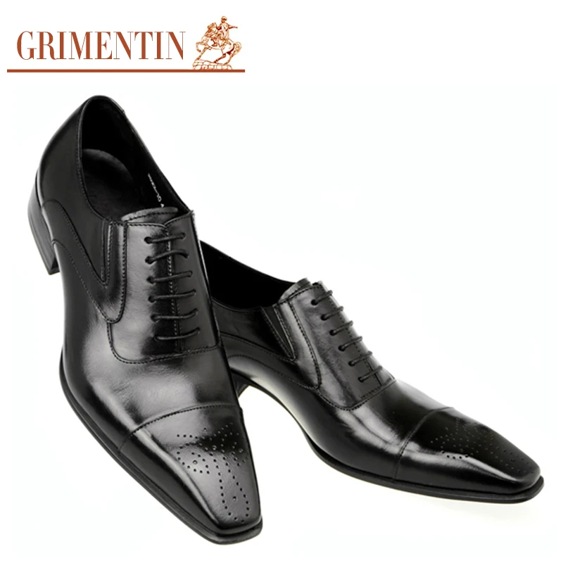 Мужские туфли оксфорды из натуральной кожи на шнурках Цвет коричневый черный