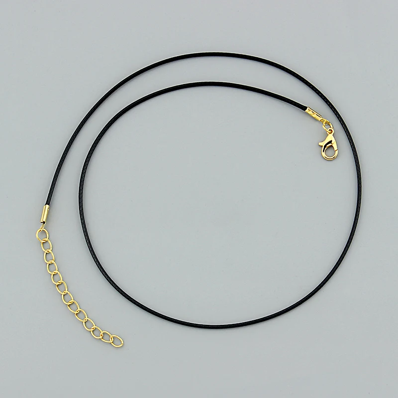 Ожерелье чокер из черного вощеного шнура 1 5 мм с застежкой лобстером|necklace with|chain