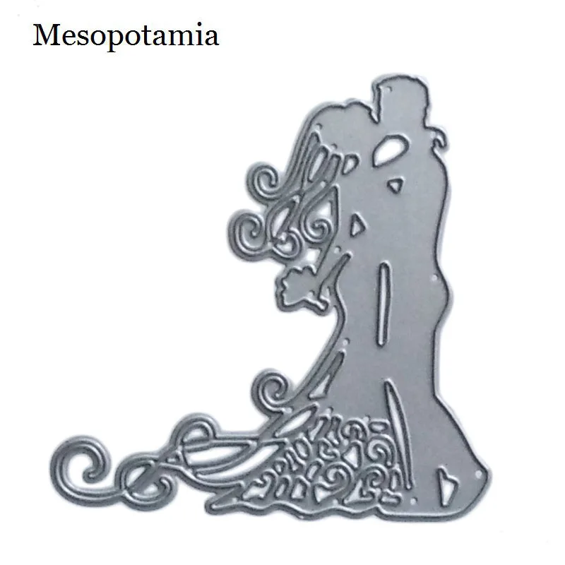 DIY Скрапбукинг альбомы рельефа большая умирает Резка любовь Свадебный поцелуй