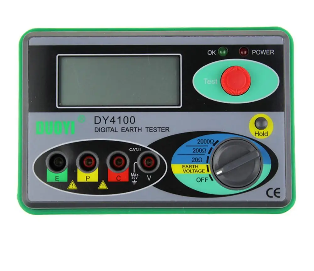 Megohmmeter 0-2000 Ом настоящий цифровой измеритель заземления DY4100 Измеритель сопротивления заземления