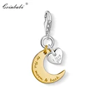 Подвеска с подвеской Луна и сердце, 2018, модные ювелирные изделия, модное ожерелье из чистого серебра 925 пробы, подарок для женщин, браслет