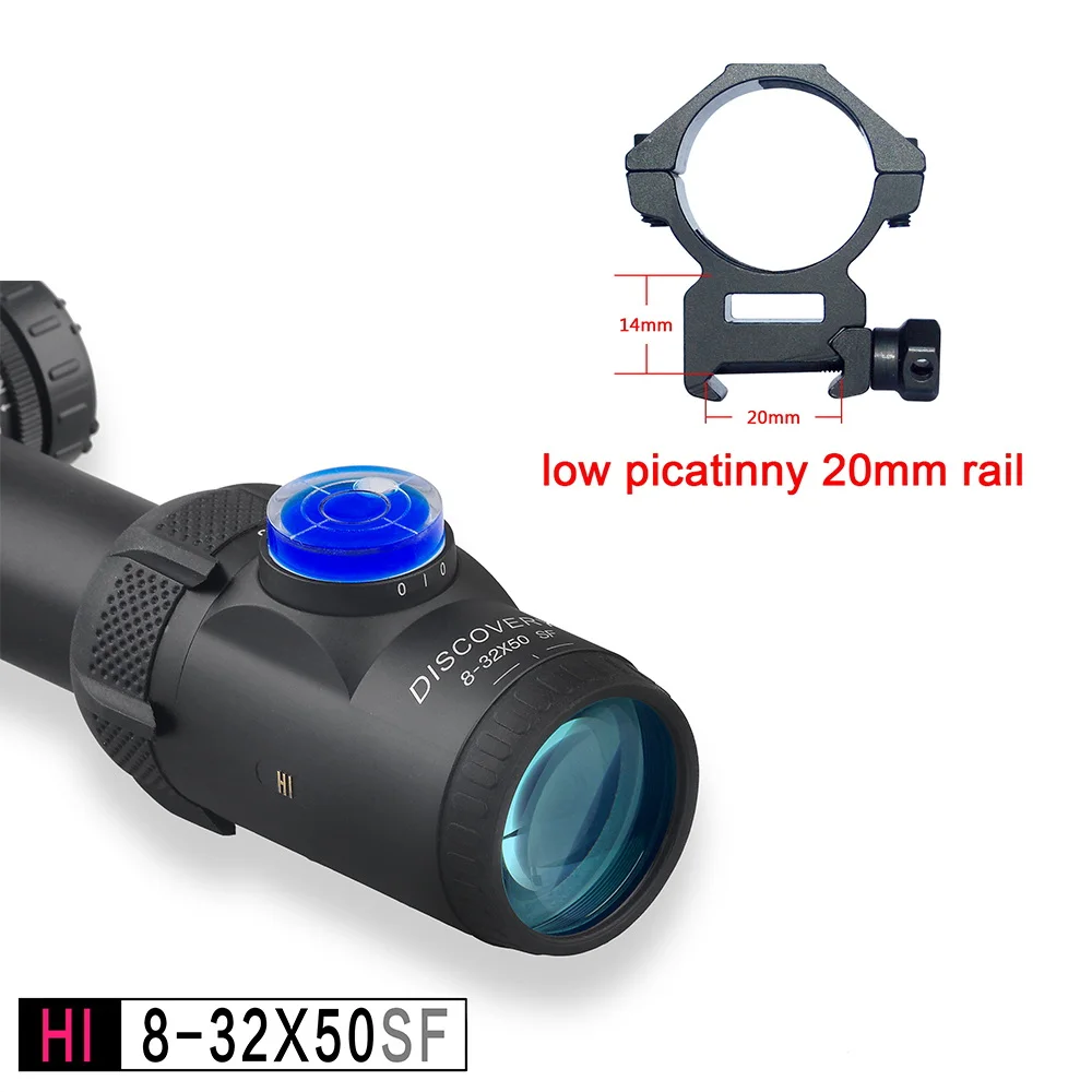 low picatinny 20mm Обнаружение оптический прицел HI 8-32X50 SFIR HK SFP IR-MIL прицел тактический дальний стрельба Охота прицел Воздушный прицел - Цвет: low picatinny 20mm