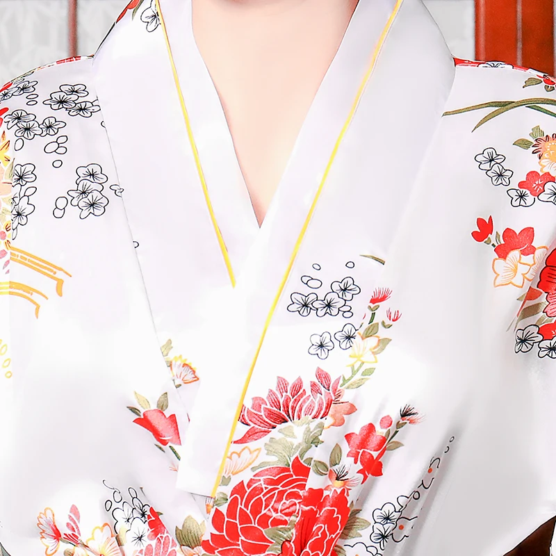 Белое модное женское кимоно Yukata с Obi новое вечернее платье японский карнавальный