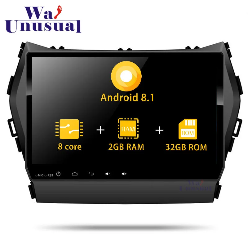 2 din Octa Core 9 дюймов Android 8 1 Автомобильная GPS навигация медиаплеер для Hyundai Santafe 2013