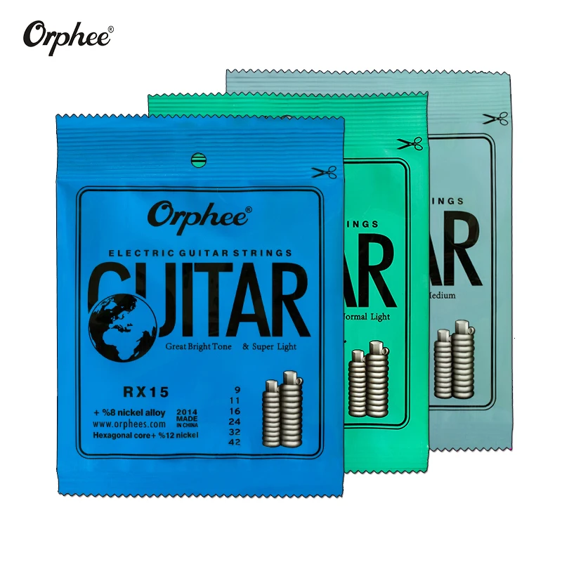 SunRhyme Orphee 10 шт. набор струн для электрогитары RX15/RX17/RX19 6 струн Струны для электрогитары супер светильник