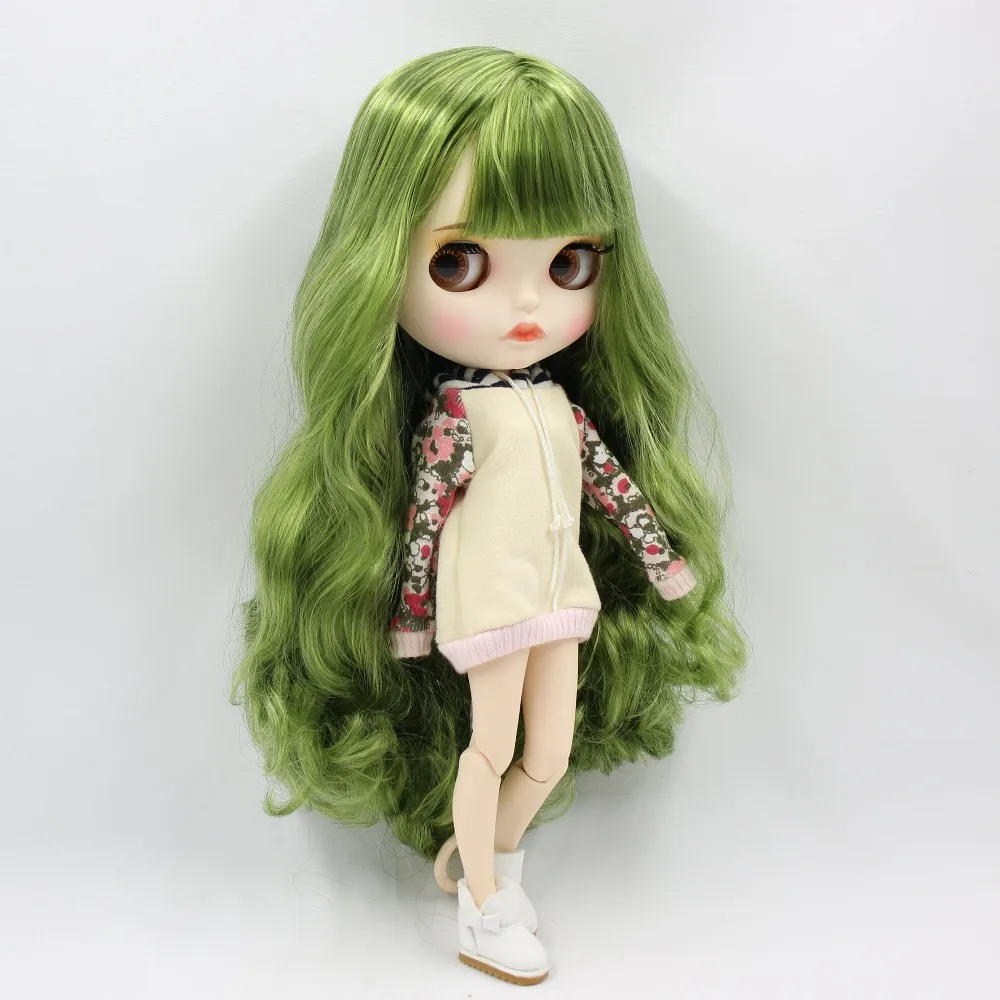 Ледяная фабрика blyth кукла BL4299/42038 зеленый микс волос, новое матовое лицо с бровями Карвен губы, белая кожа сустава тела 30 см 1/6