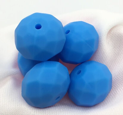 sky blue 50 шт./лот, Детские Силиконовые счеты, бусины 20 мм, прорезыватели для зубов, силиконовые бусины для прорезывания зубов - Цвет: sky blue