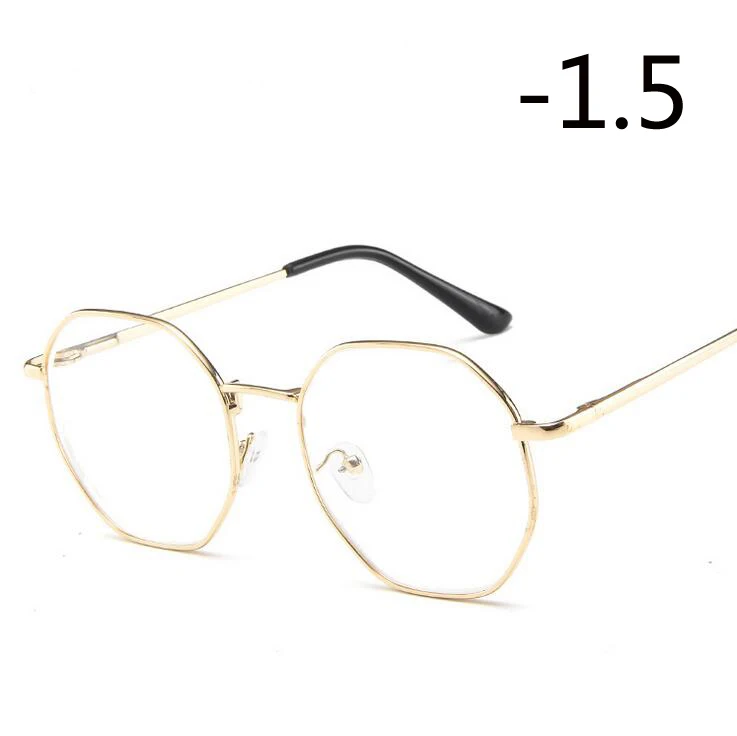Myopia 150 1,0-1,5-2,0-2,5-3,0-3,5-4,0 женские мужские готовые очки для близорукости Ретро Металлические прозрачные линзы диоптрий очки для унисекс - Цвет оправы: Myopia 150