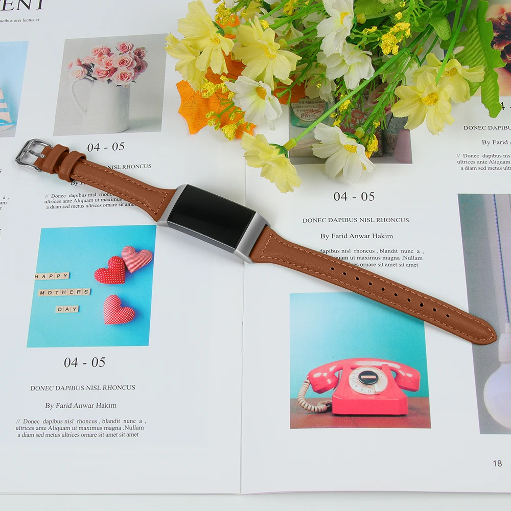 Joyozy для Fitbit Charge 3 Кожаный браслет ремешок для Fitbit Charge 3 фитнес-трекер Смарт-часы сменный ремешок