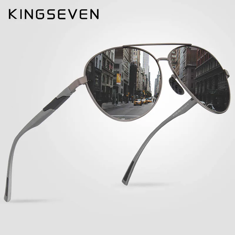 

KINGSEVEN DESIGN Men Classic Polarized Sunglasses Aluminum Pilot Sun glasses UV400 Protection NF-7228
