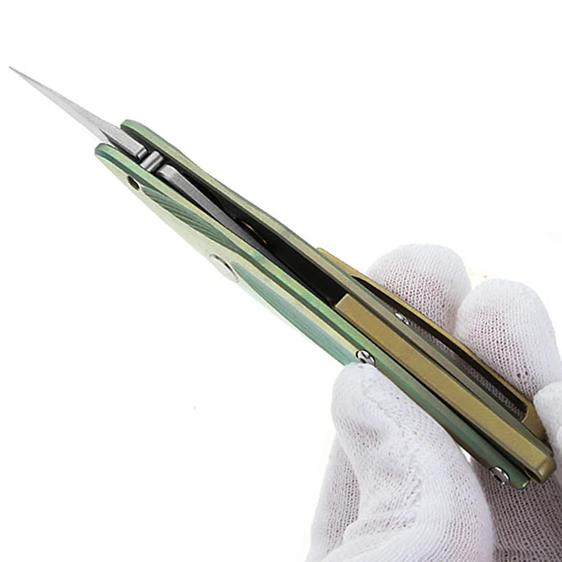 Petrified fish Pocket Knife S35VN Blade Ball Bearing Titanium Handle Tactical Folding Knife Letter Opener Tool Utilily Knife