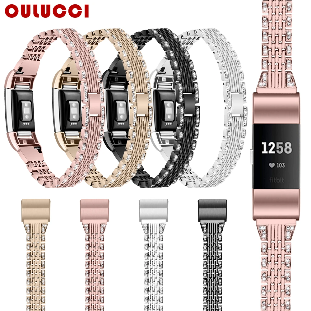 OULUCCI металлический ремешок для браслета FitBit Charge 2 браслет из нержавеющей стали