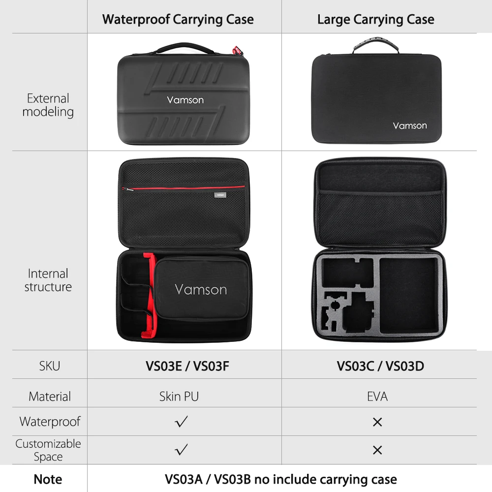 Vamson для Gopro hero 6 5 набор аксессуаров большая коллекция коробка монопод для Gopro hero 5 4 для SJCAM для yi 4 k Спортивная камера VS03