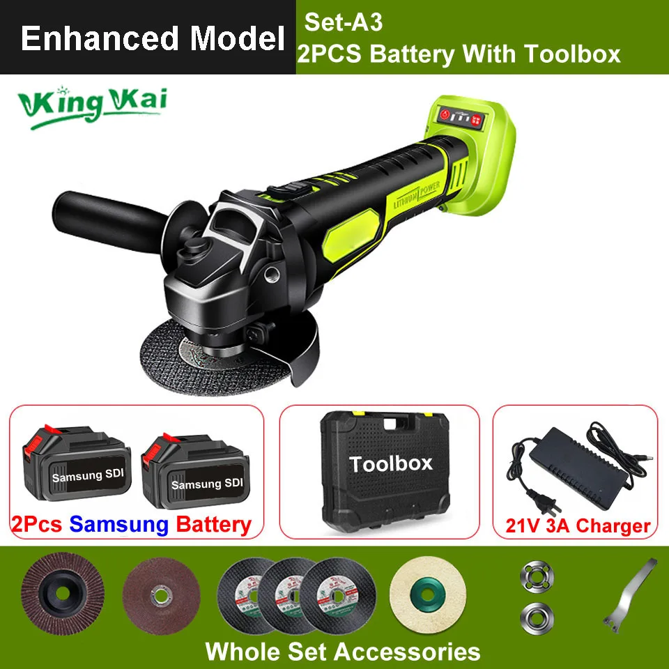 Green Machine Set-A3 D 10000r/min бесщеточный долгий срок беспроводной Hilti электрические электроинструменты samsung батарея полировка песка резки угловая шлифовальная машина - Цвет: Green Machine Set-A3