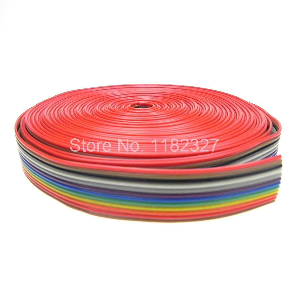 

(10 meters/lot) Vlakke Kleur Rainbow Ribbon Cable draad Regenboog lint kabel 1.27 MM pitch