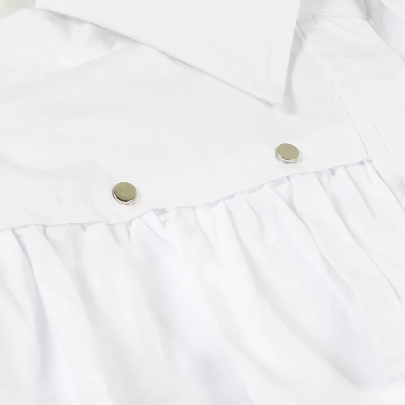 Женская блузка CHICEVER белая Повседневная Блузка с длинным рукавом и кнопками |