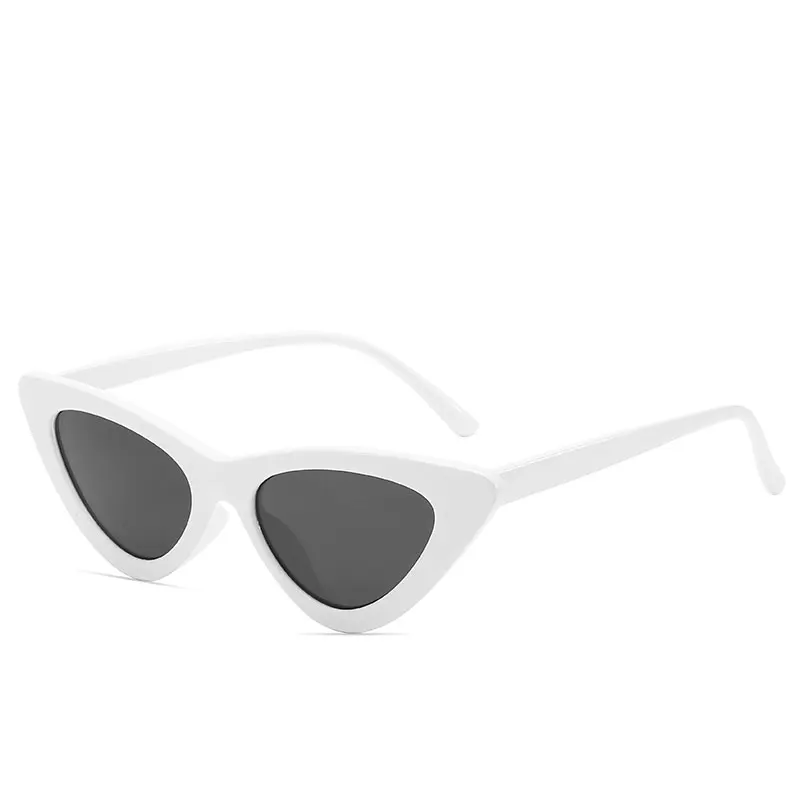 White Gray Винтажные Модные солнцезащитные очки кошачий глаз для женщин, Брендовые женские Ретро треугольные кошачьи очки oculos feminino - Цвет линз: White Gray