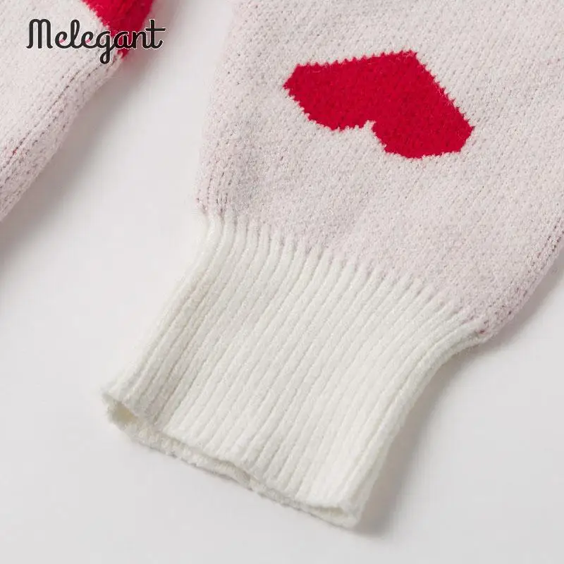 Melegant Winter 2019 Pullover Sweaters Women Heart Knitted Female Casual Ladies Sweater Jumper Knitwear | Женская одежда
