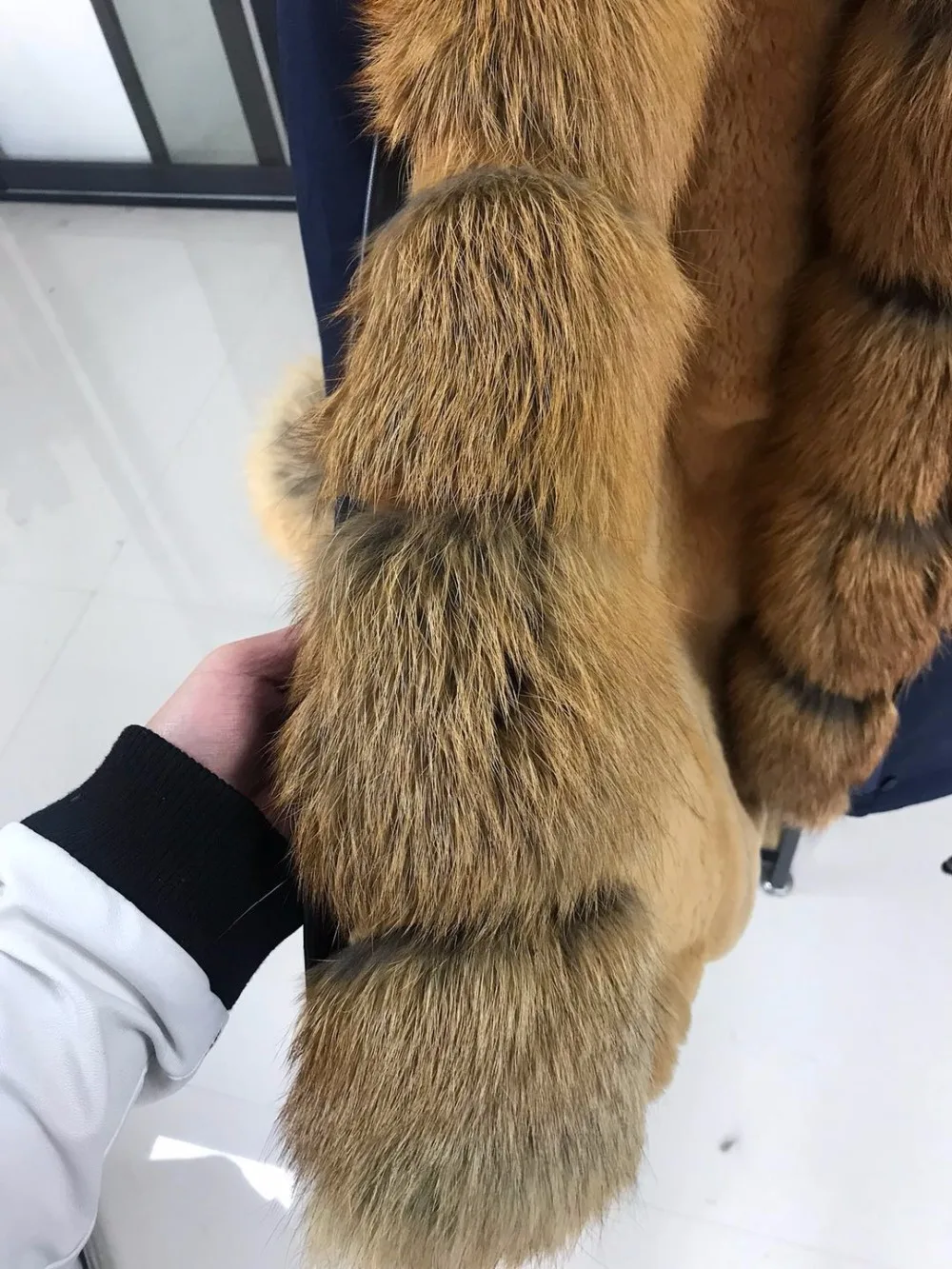 QIUCHEN PJ6009 настоящая меховая парка Рекс подкладка из кроличьего меха лисий мех воротник и рукава и Лисий Мех tirm высокое качество