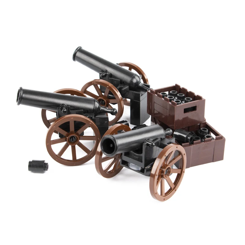 

2PCS WWI Military Army Roman Soldiers Medieval Cannon Weapons Model Parts Building Block Toys Accessories Assemble Model