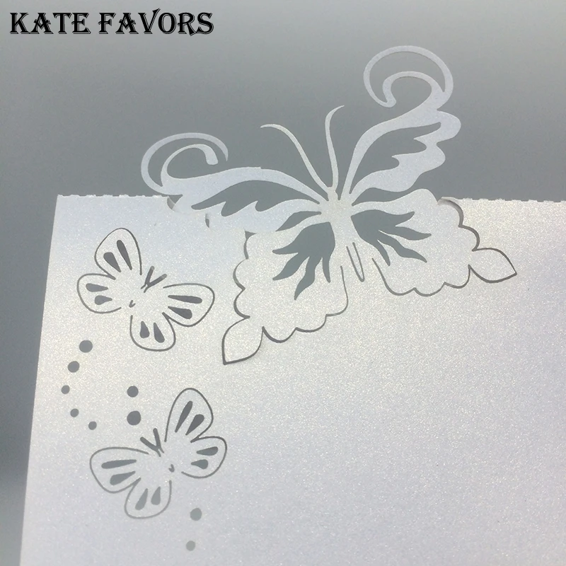 

50pcs Laser Cut lifelike Butterfly Wedding Name Table Place Cards Guest Name Place Card Wedding Favors Decoration Party Supply