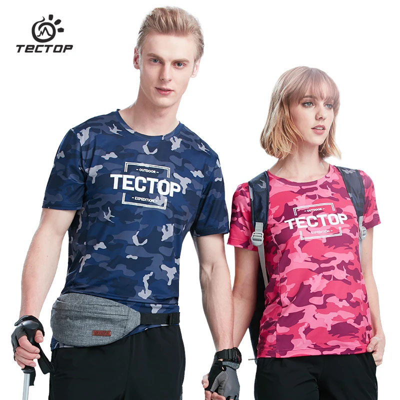 Tectop весенне летние женские футболки уличные быстросохнущие дышащие с круглым