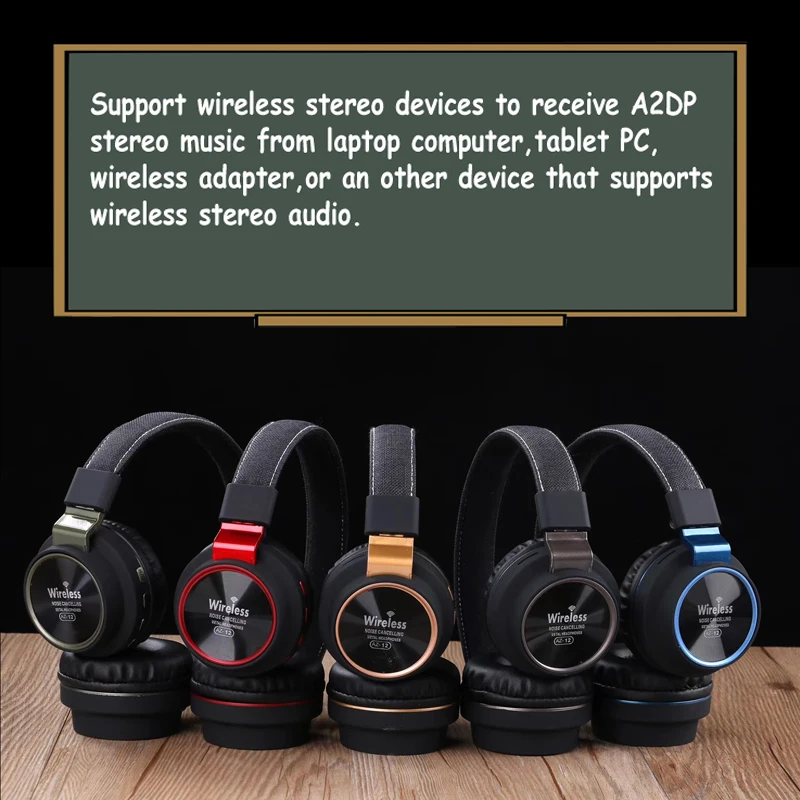 WKY Official Headphones Bluetooth 4.2 High Quality HD Stereo Wireless Active Noise Cancelling Headset Support TF Card with Mic |