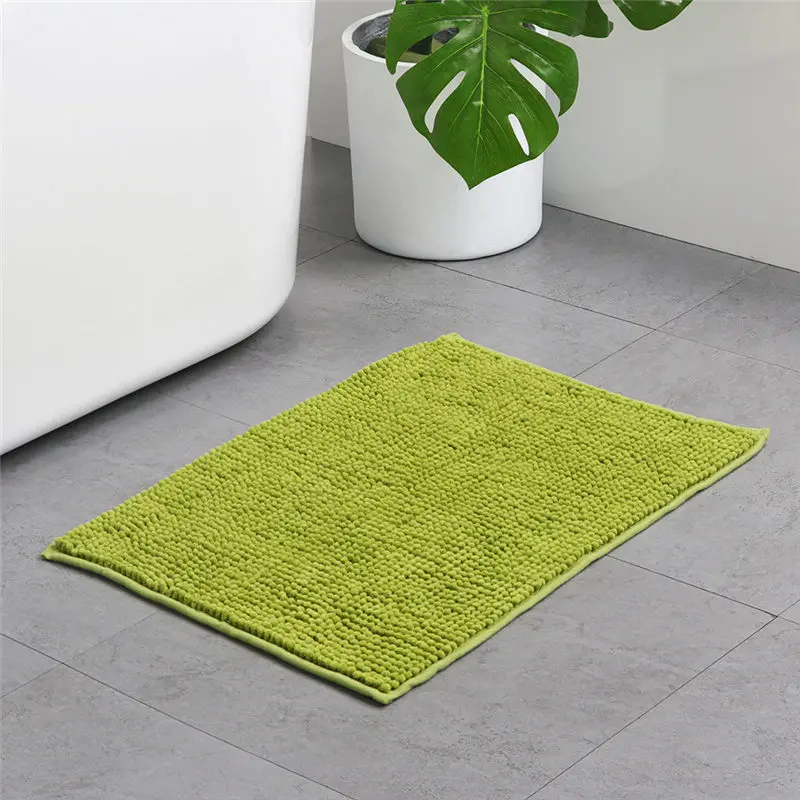 grass green Одноцветные ковры для ванной комнаты, нескользящий коврик для ванной, чистый синель, пол ванной комнаты, полотенце, коврик для входной душевой комнаты, коврик для туалетной комнаты - Цвет: grass green