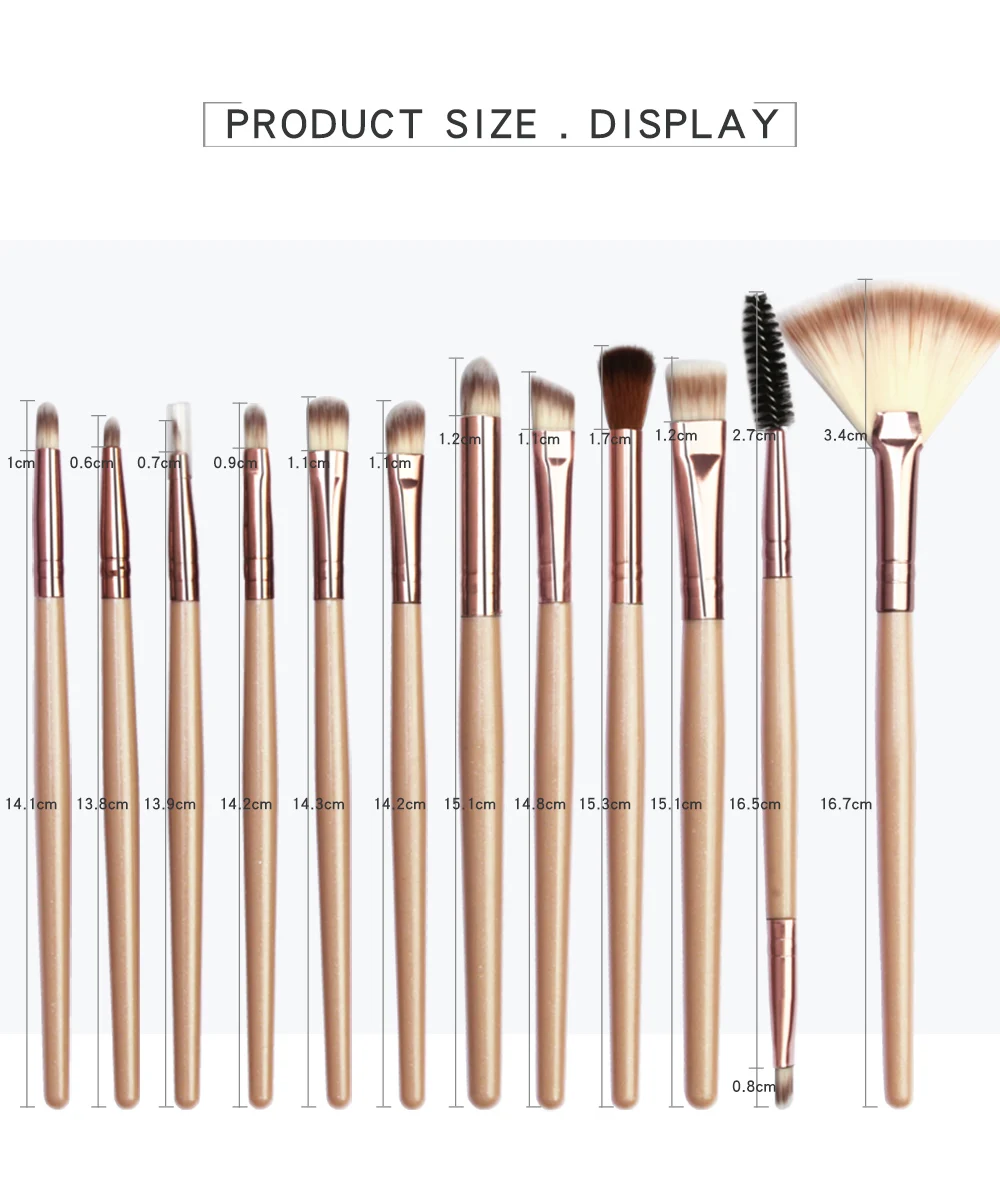 Набор кистей для макияжа нейлоновые кисточки растушевки теней румян пудры