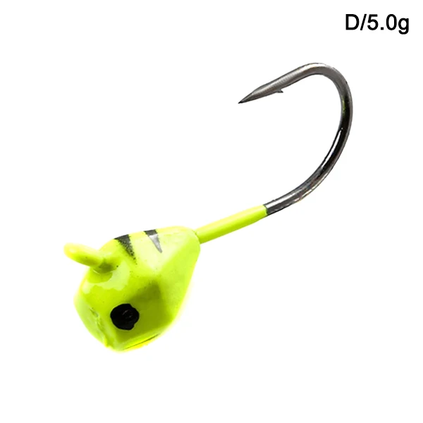 D 5g 5 Pcs Winter Ice Fishing Hook Lure Mini Metal Bait Fish Head Hook Bait Jigging Fishing Tackle KH889 - Цвет: D 5g