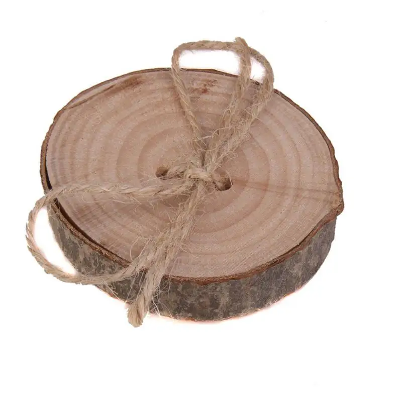 Деревенский потертый шик свадебное деревянное кольцо подушка джутовая веревка