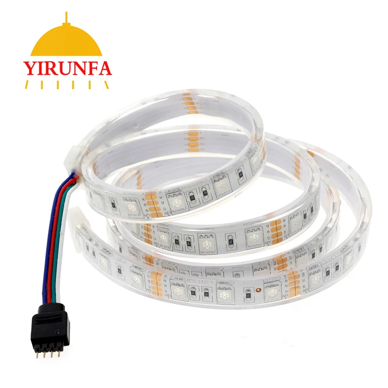 DC12V IP68 Водонепроницаемый 5050 Светодиодные ленты 60 светодиодный/м 0,5 м/1 м Водонепроницаемый лента, используете устройство под водой для плавательного Бассеина, садок для рыбы, Ванная комната